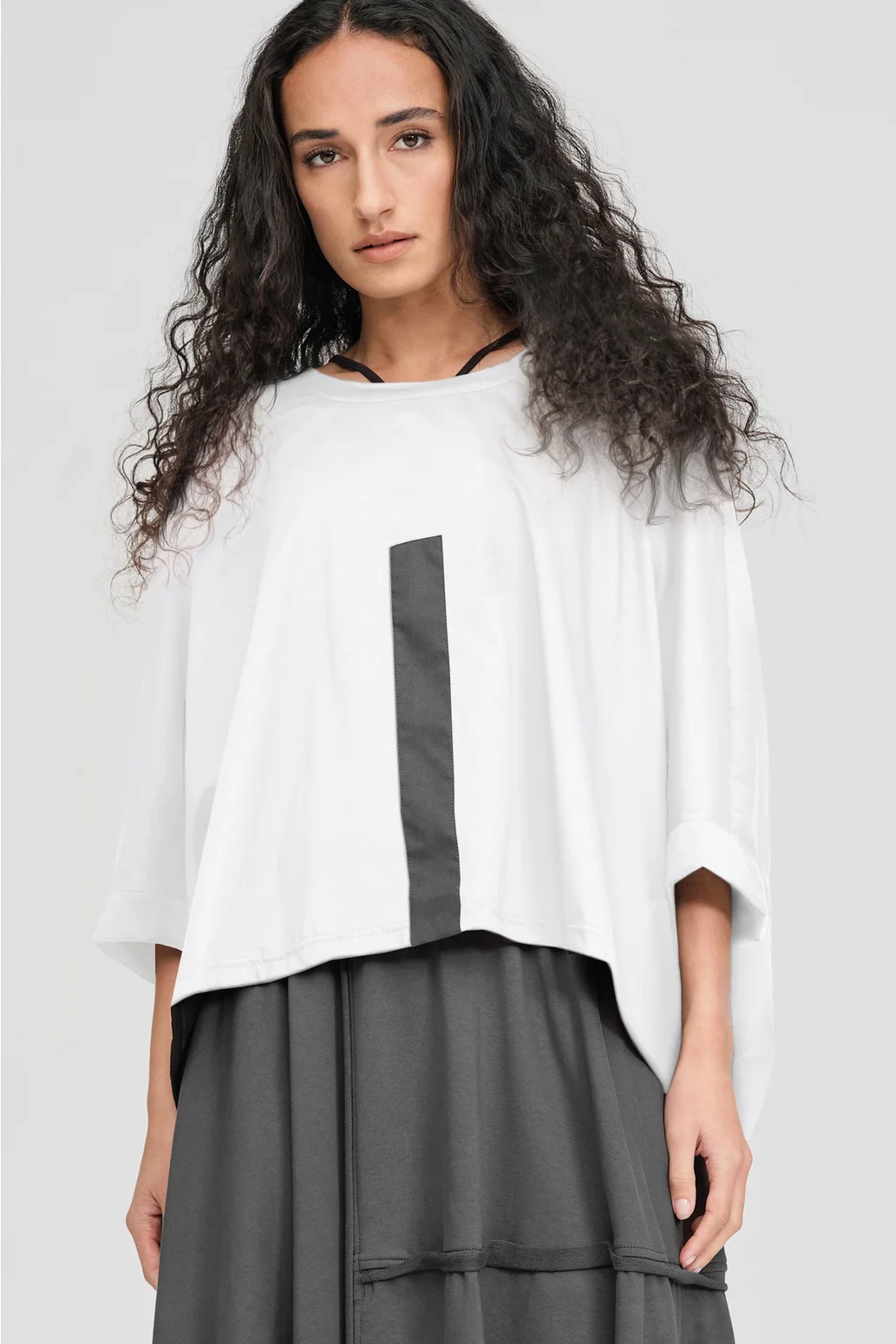 Taylor Opposing Tee - Ivory/Pewter