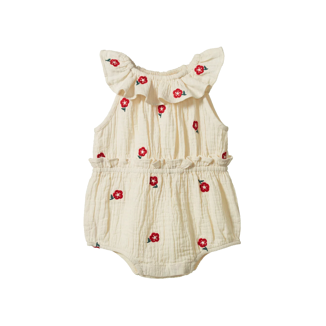 Nature Baby Plum Suit Muslin - Red Flora