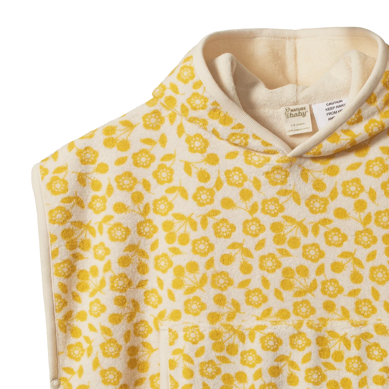 Nature Baby Organic Cotton Poncho Towel - Kitchen Garden Freesia Print