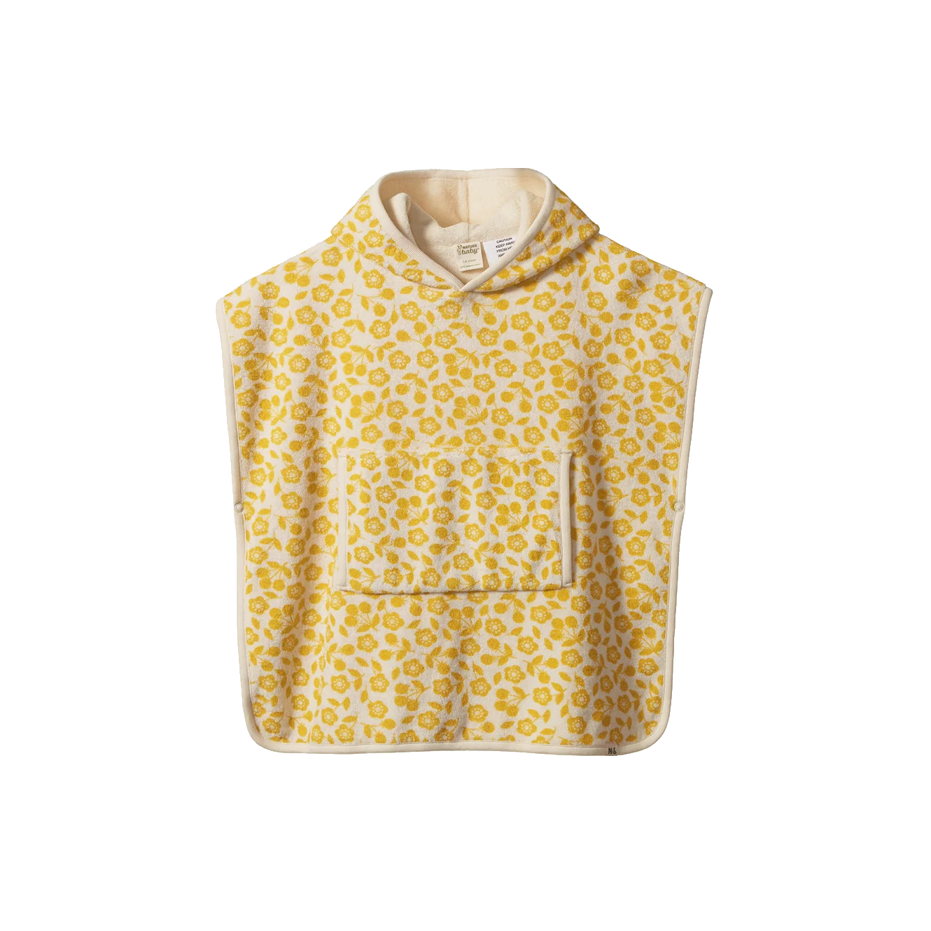 Nature Baby Organic Cotton Poncho Towel - Kitchen Garden Freesia Print