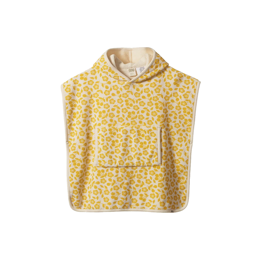 Nature Baby Organic Cotton Poncho Towel - Kitchen Garden Freesia Print
