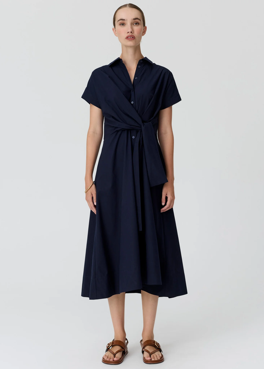 POL Elina Wrap Shirt Dress - Ink