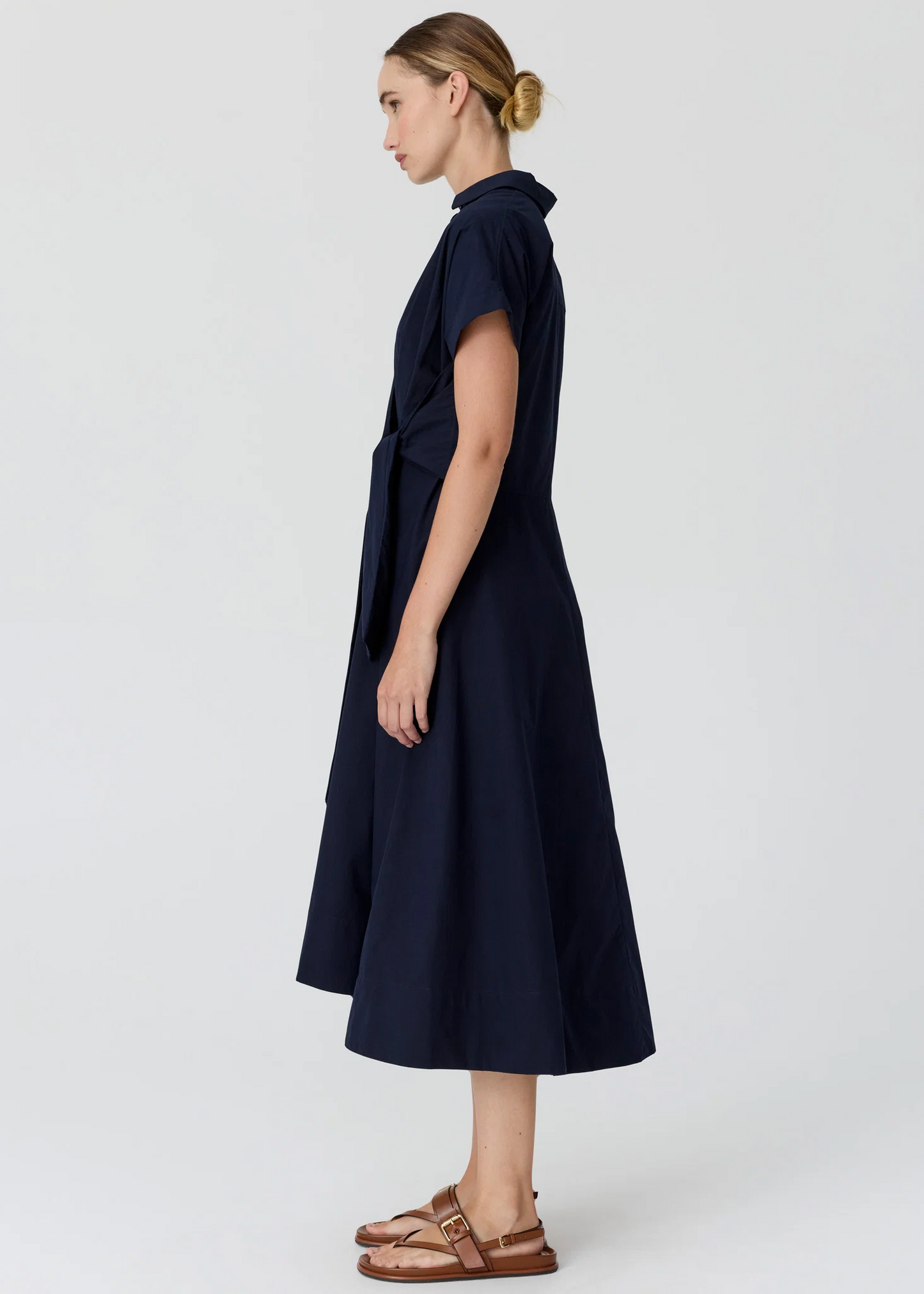 POL Elina Wrap Shirt Dress - Ink