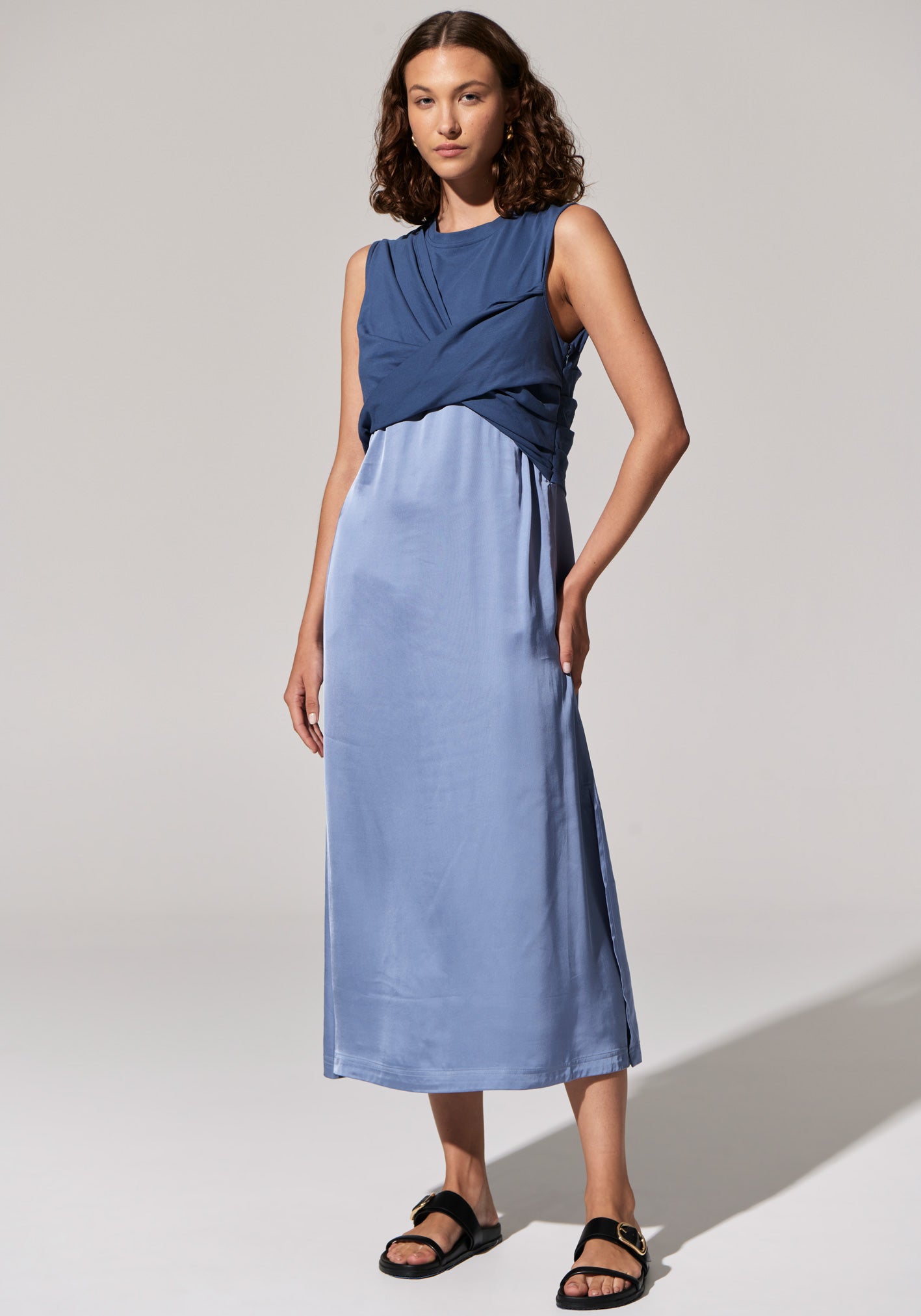 POL Capri Multimedia Dress - Blue