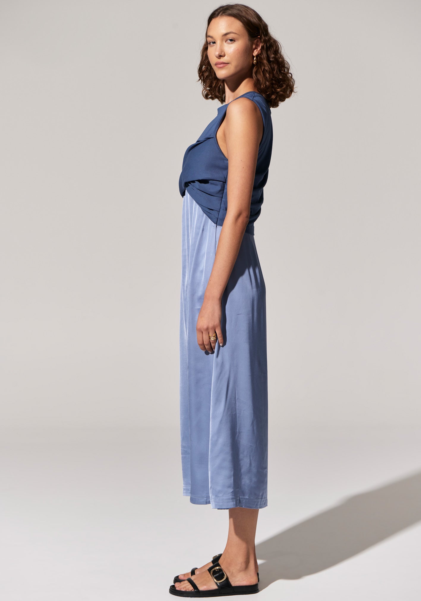 POL Capri Multimedia Dress - Blue