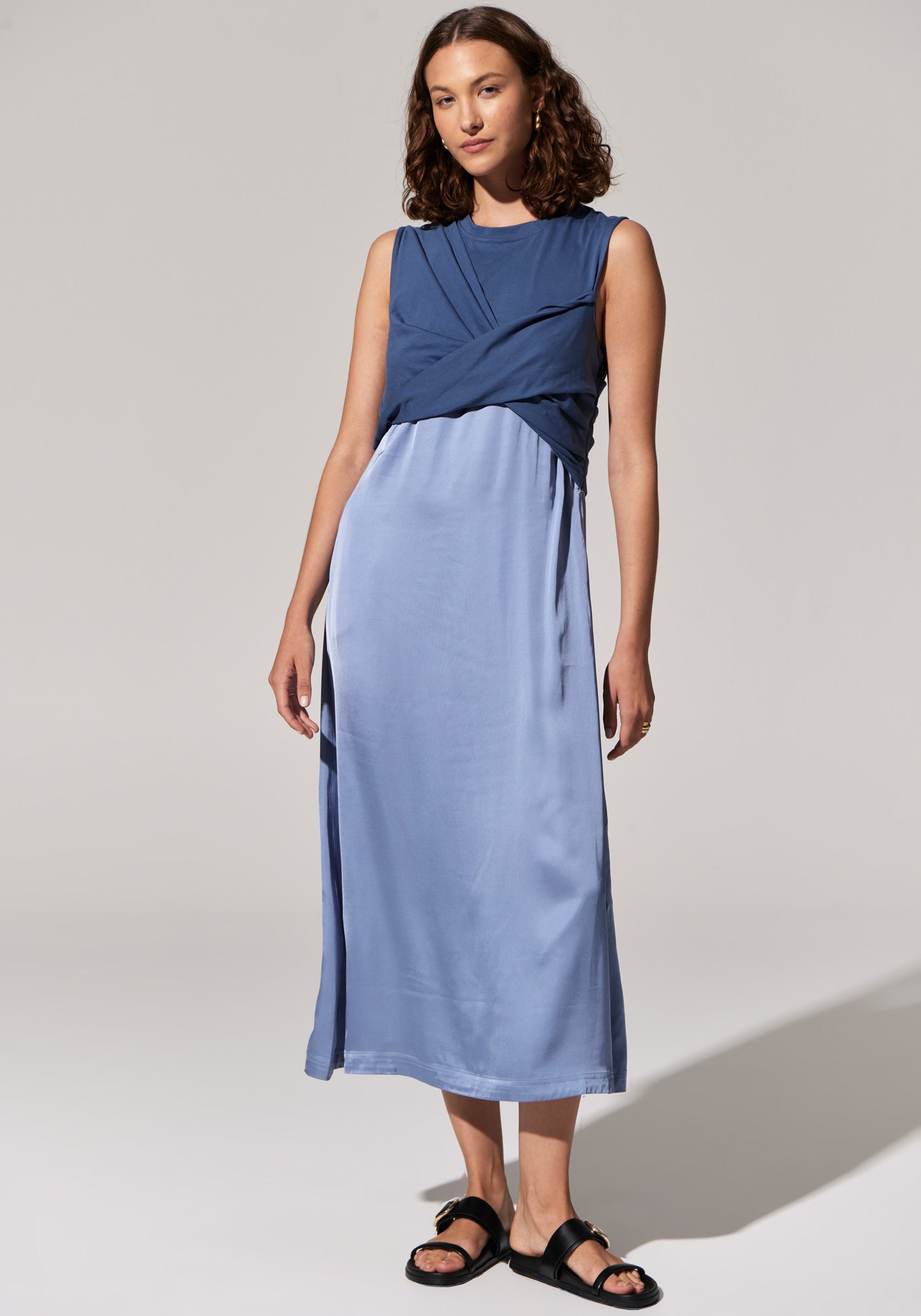 POL Capri Multimedia Dress - Blue