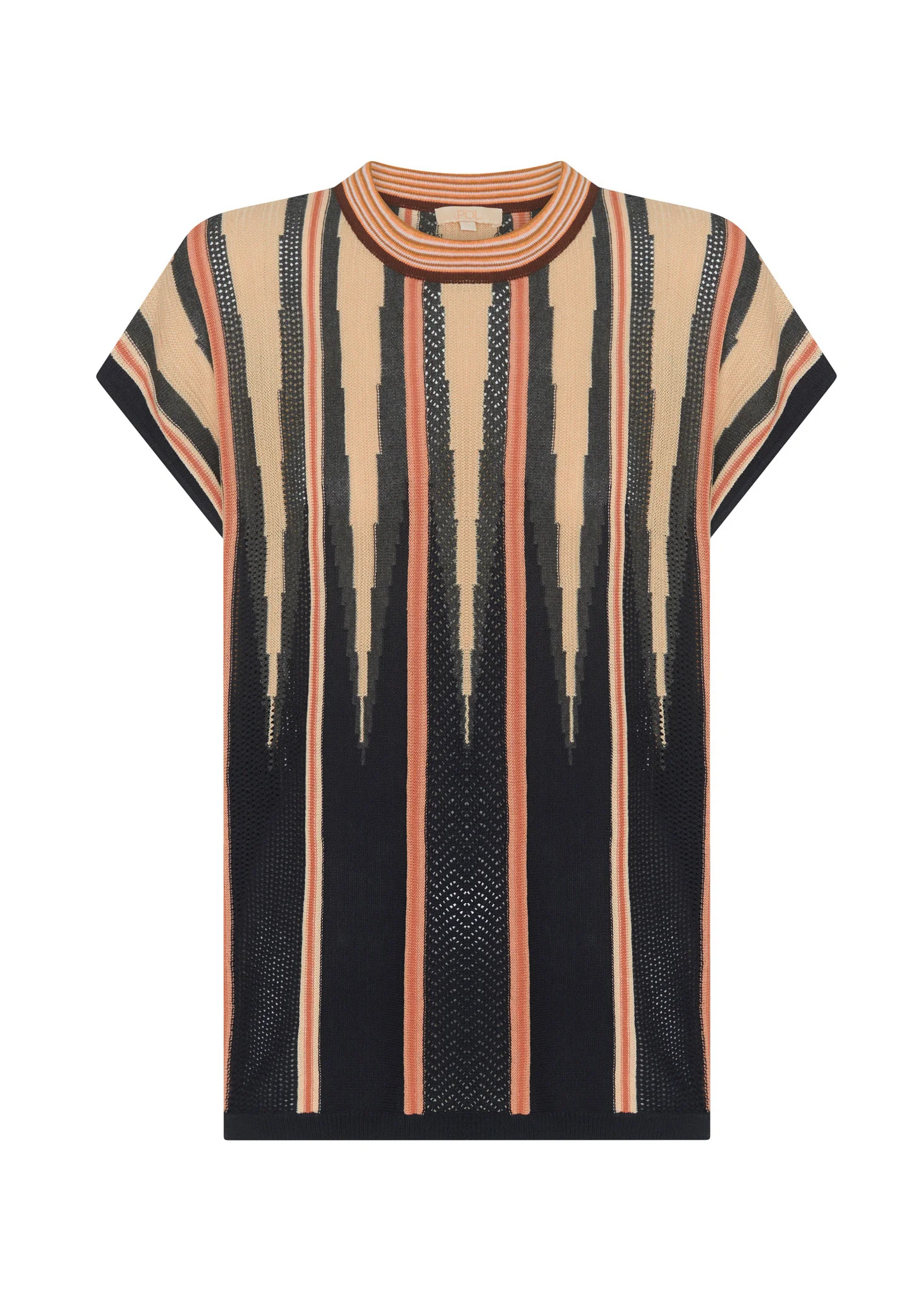 POL Tedd Knit Tee - Ink/Camel