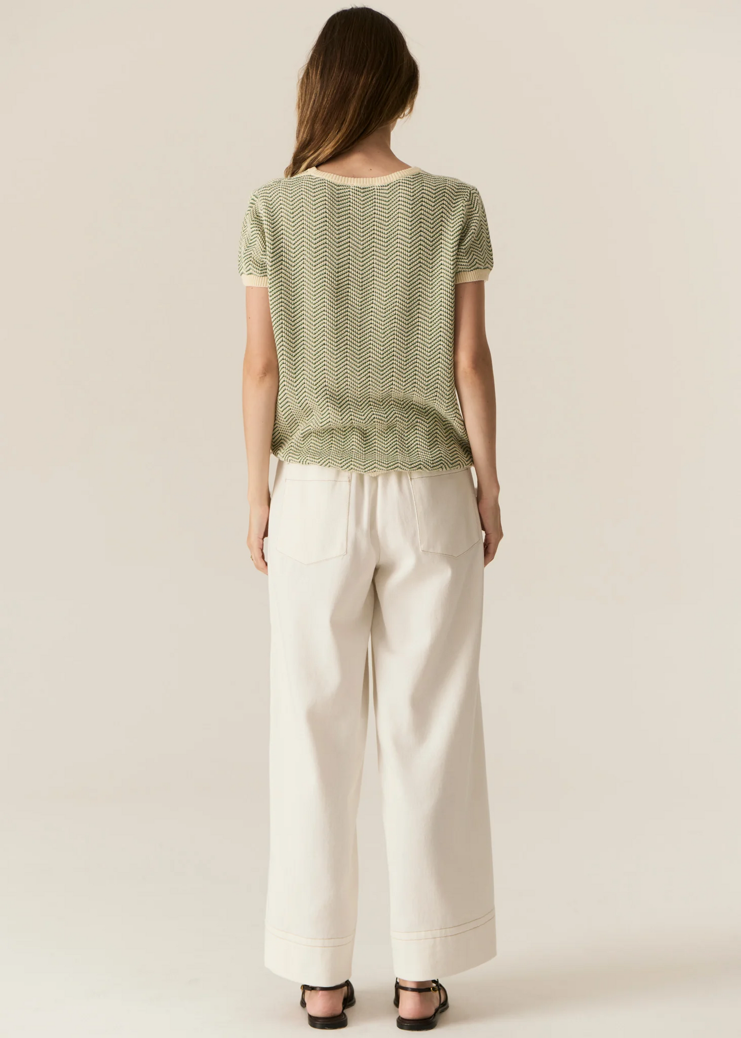 POL Jules Tee - Green/Ivory