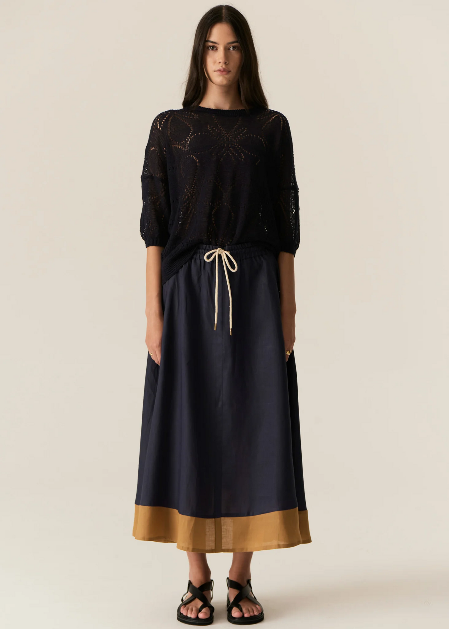 POL Milton Pointelle Tee - Ink