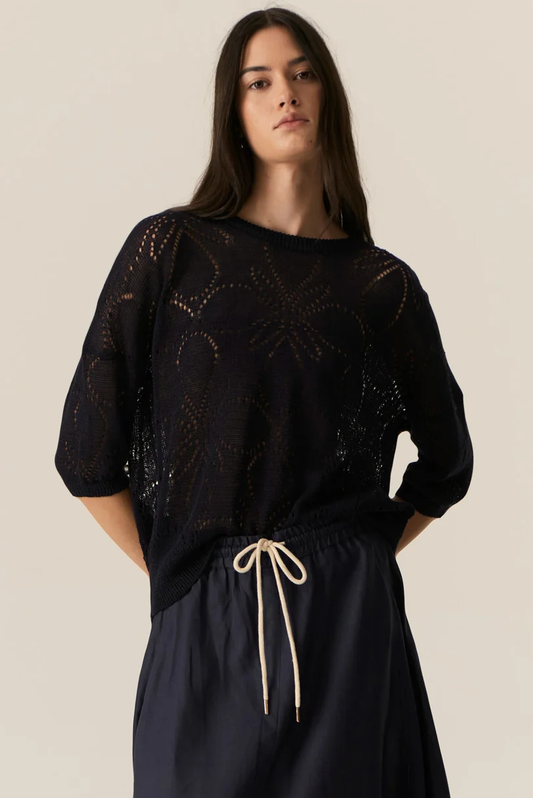 POL Milton Pointelle Tee - Ink