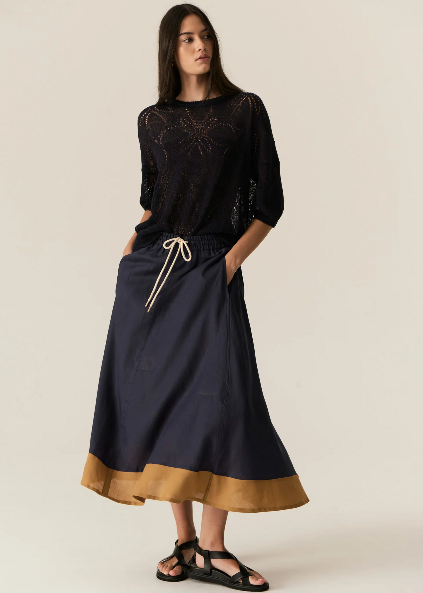 POL Milton Pointelle Tee - Ink