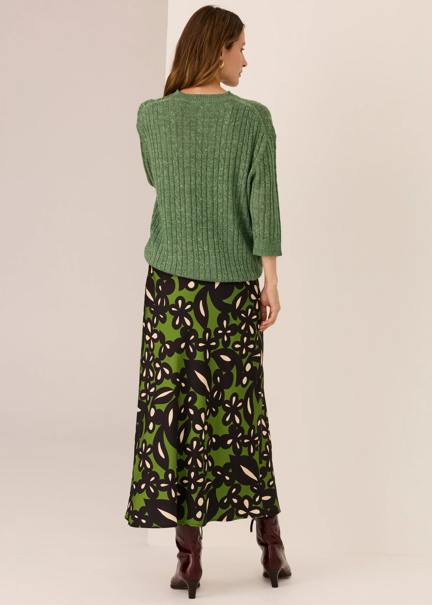 POL Vaun Cable Knit Tee - Green
