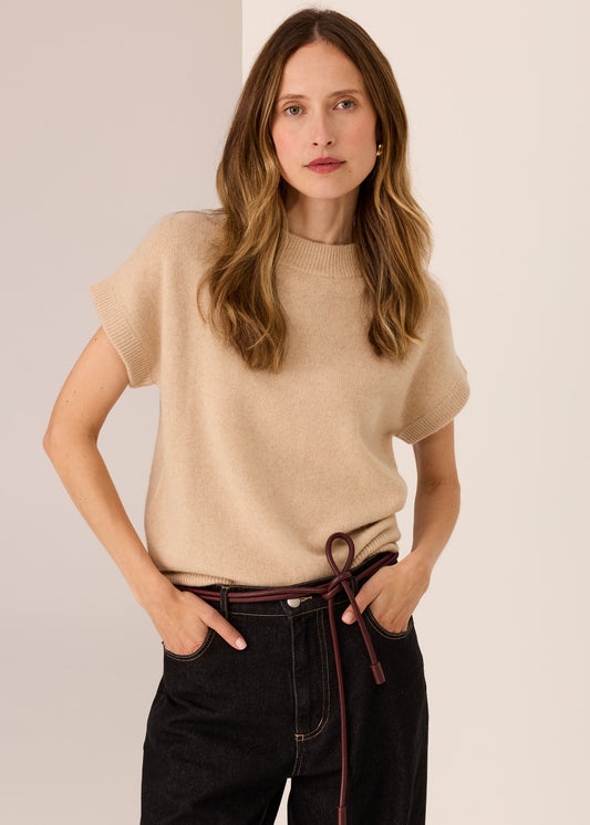 POL Astor Knit Top - Pebble