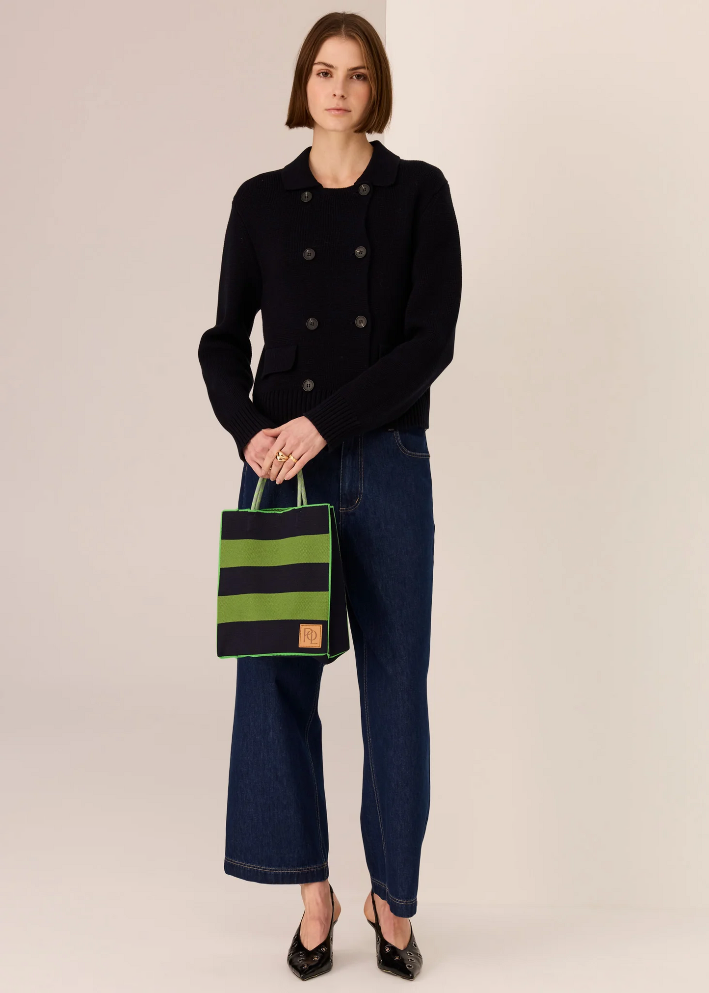 POL Kline Knit Tote - Ink/Green