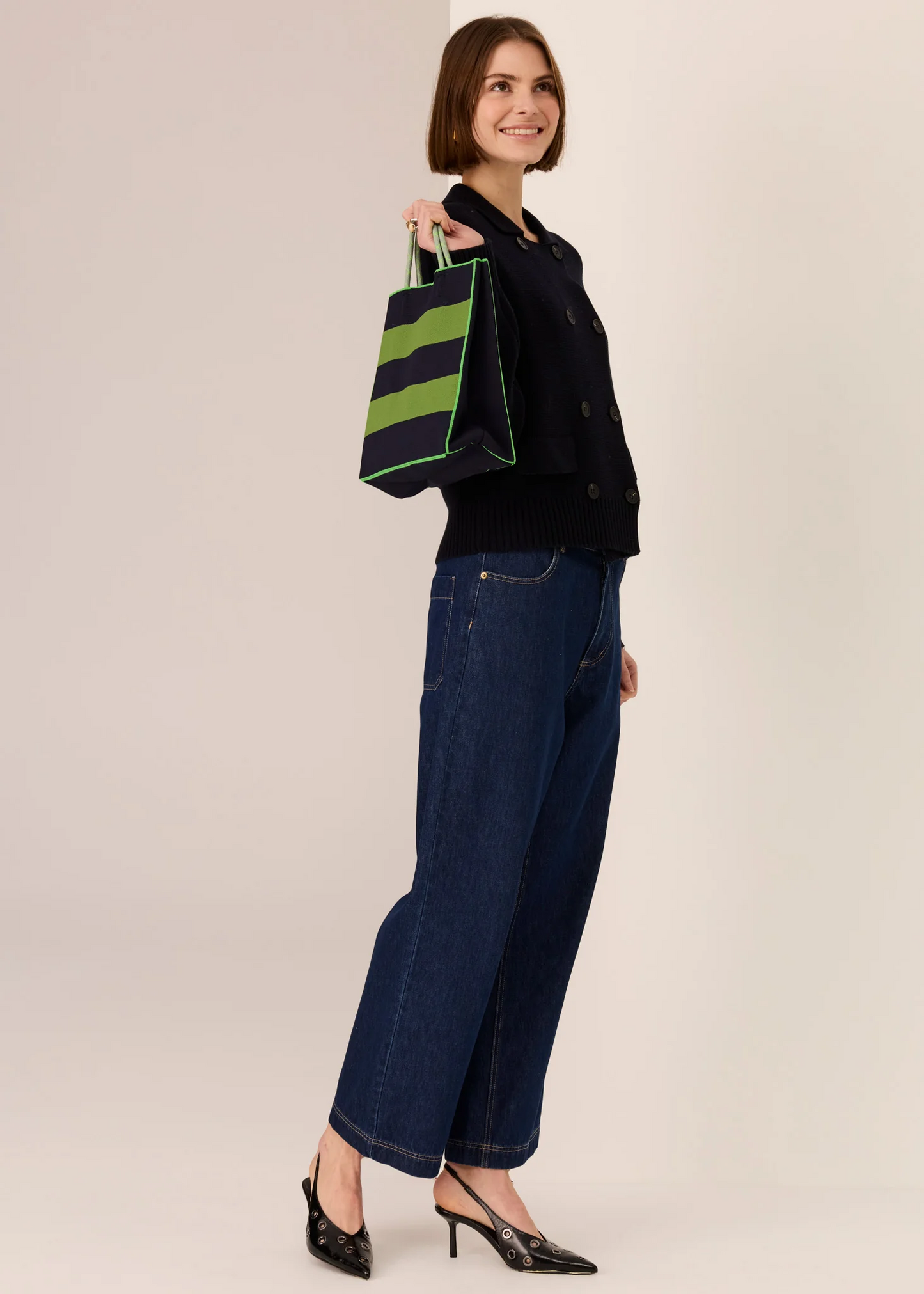 POL Kline Knit Tote - Ink/Green