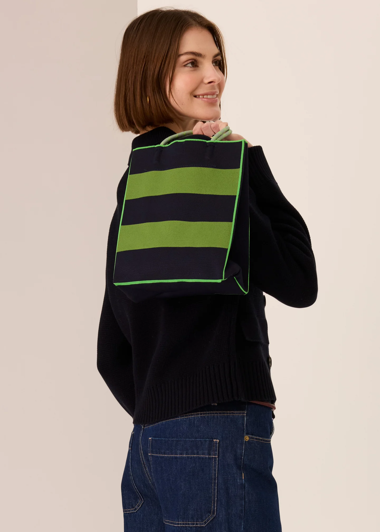 POL Kline Knit Tote - Ink/Green