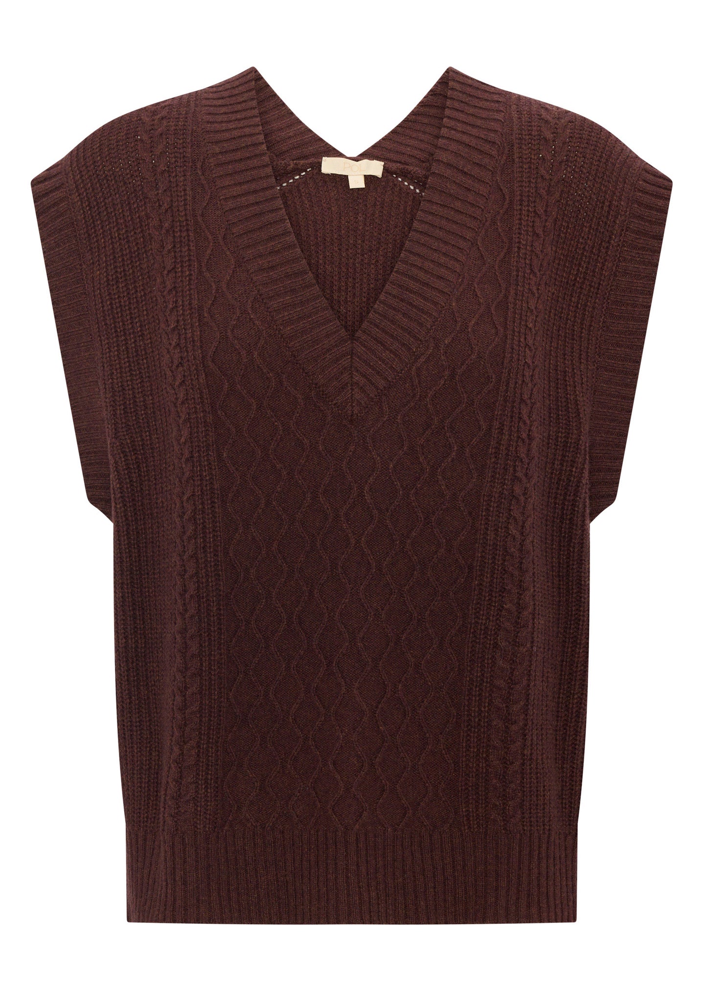 POL Loren Cable Vest - Merlot
