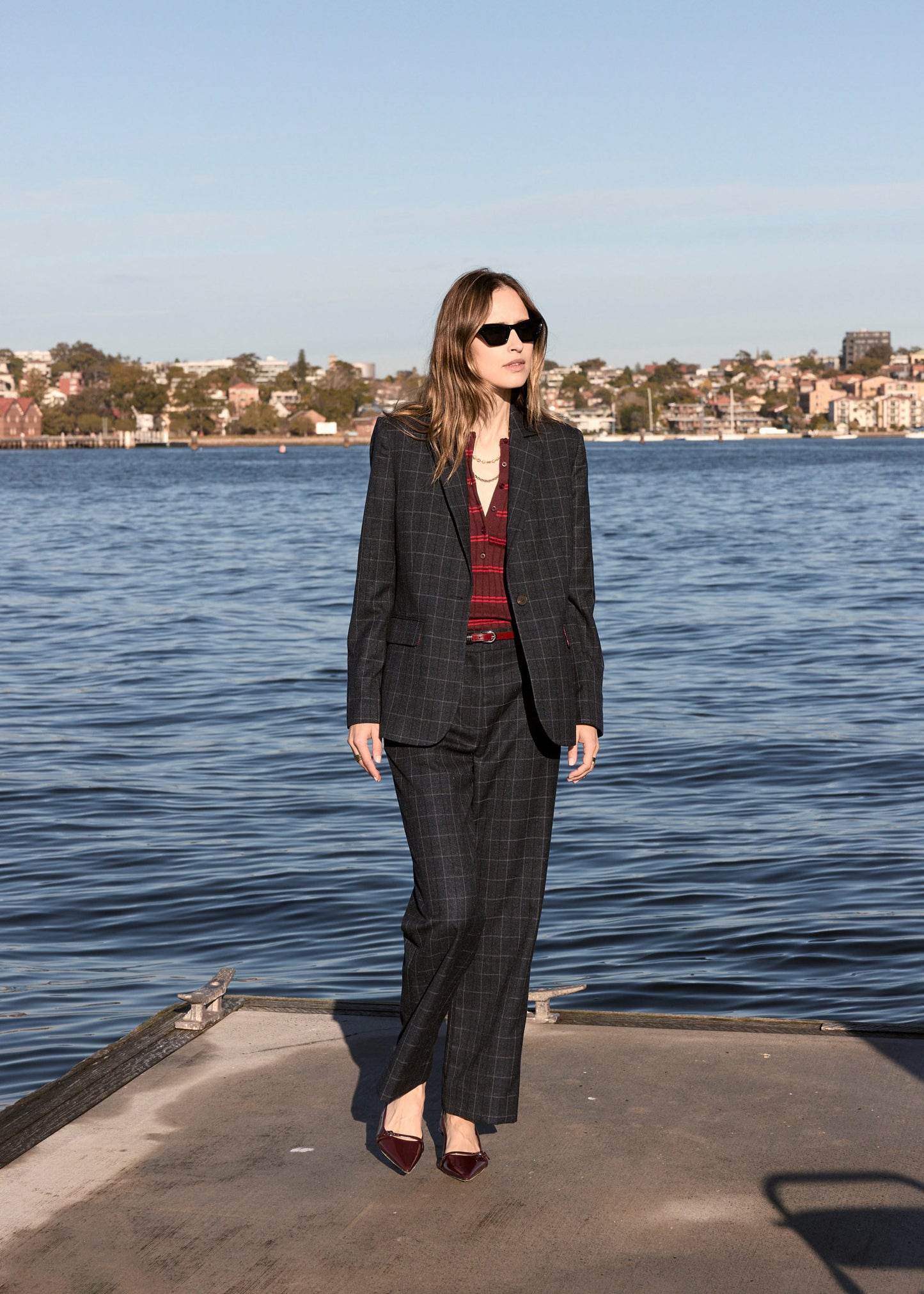 POL Davis Suit Jacket - Ink Check