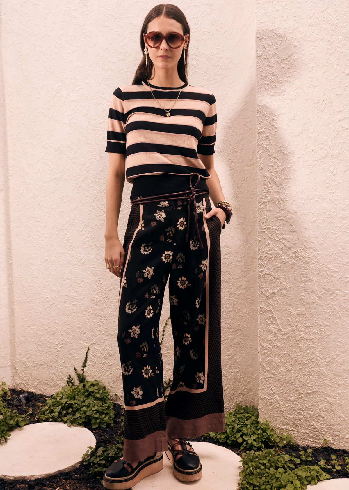 POL Trellis Pant - Trellis Scarf Print