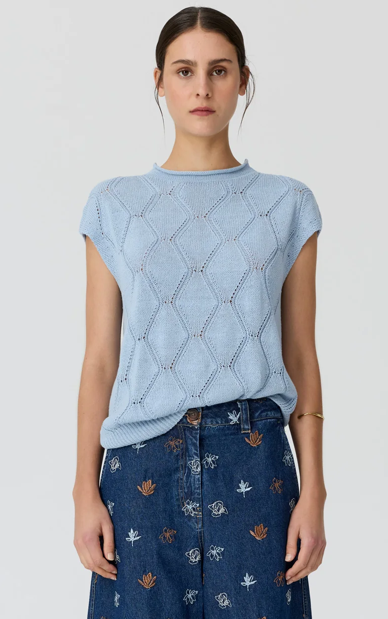 POL Rosin Cable Knit - Blue
