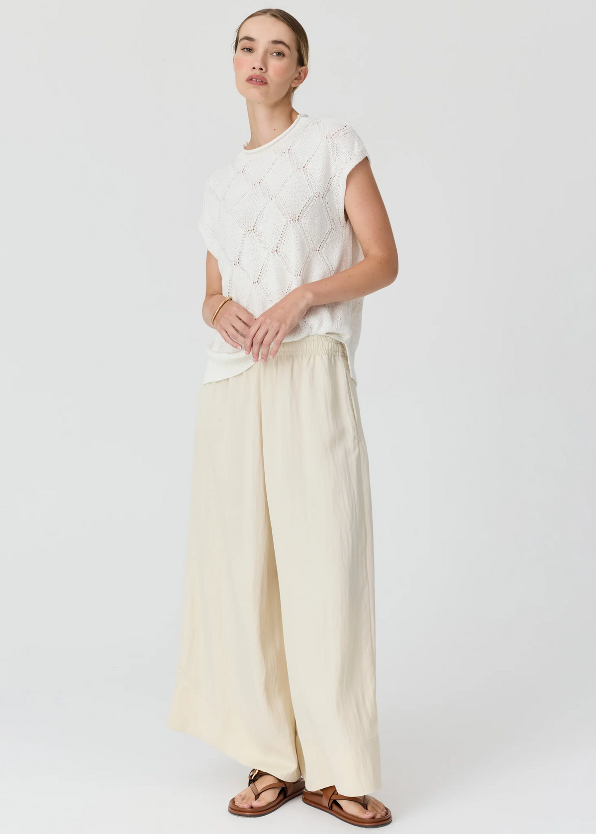 POL Rosin Cable Knit - White