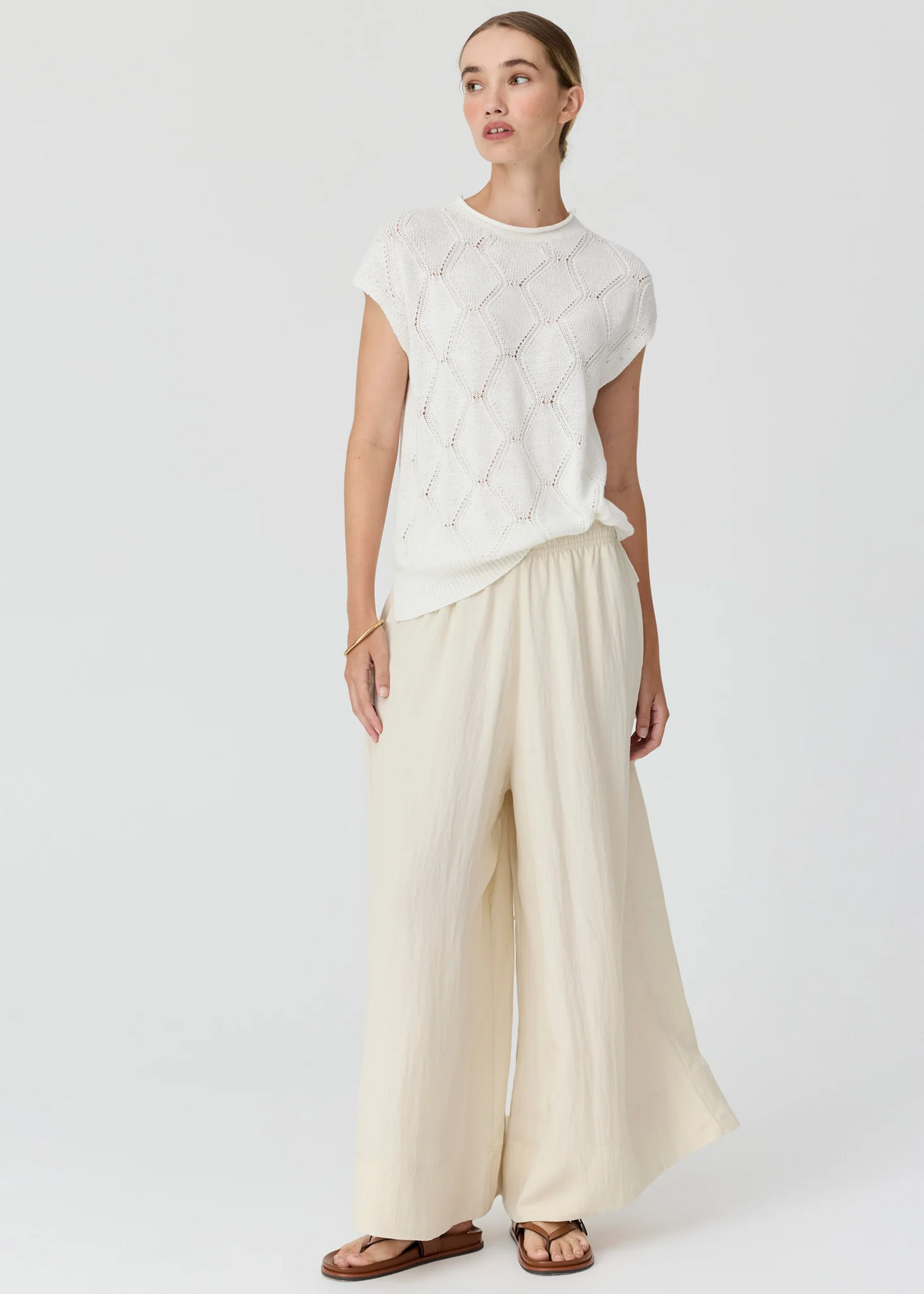POL Rosin Cable Knit - White