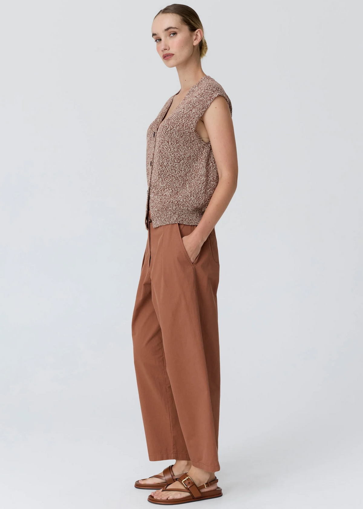 POL Alma Barrel Pant - Toffee