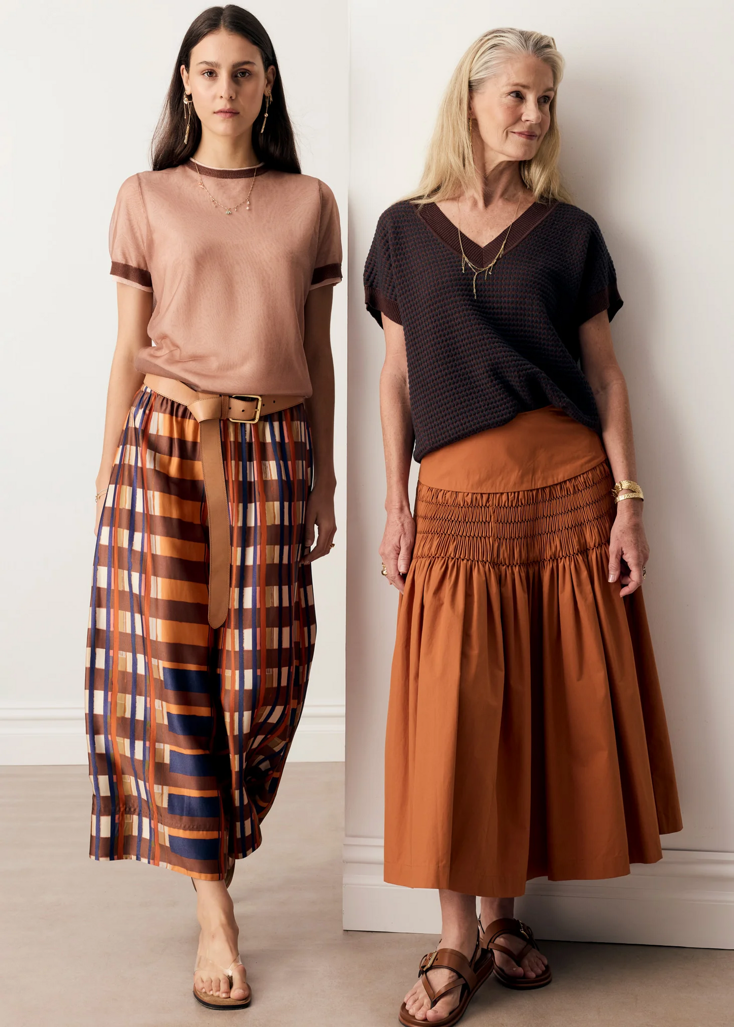 POL Lattice Pant - Amber Check