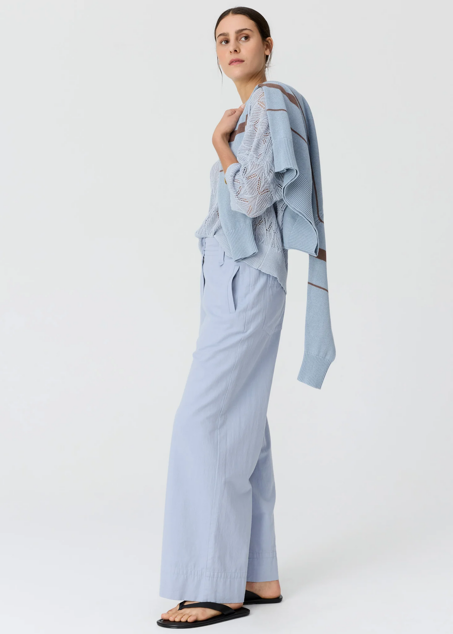 POL Rosin Pointelle Tee - Blue