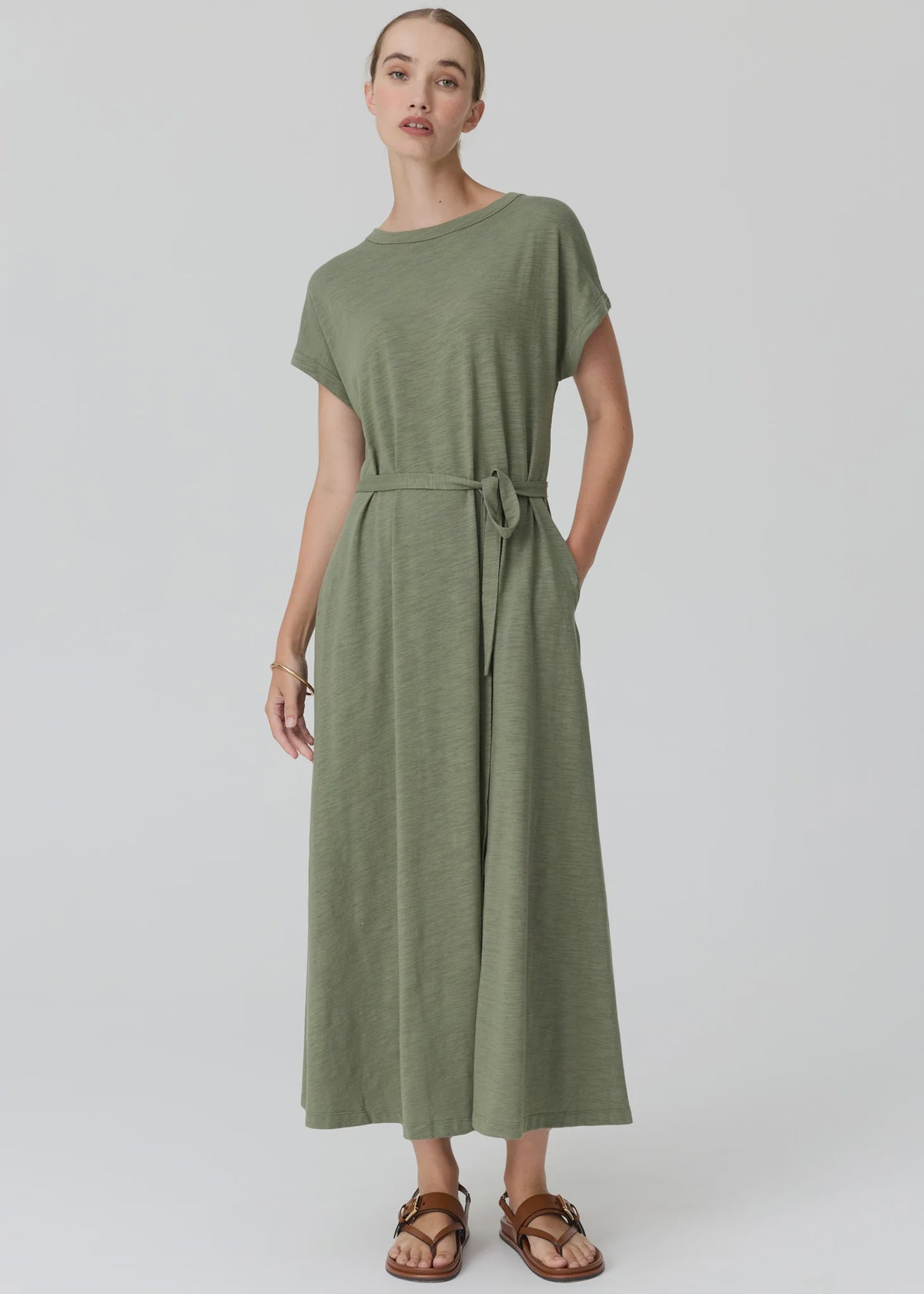 POL Mast Tee Dress - Fern