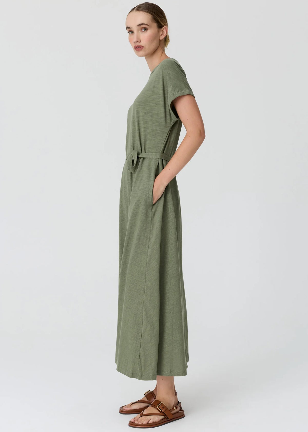 POL Mast Tee Dress - Fern