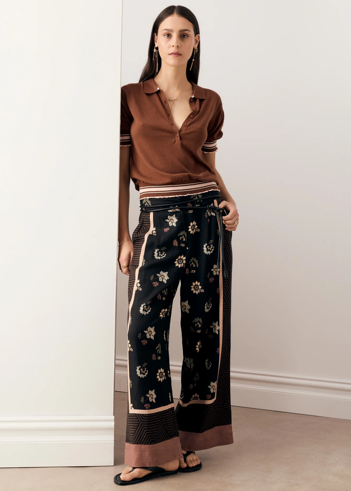 POL Trellis Pant - Trellis Scarf Print