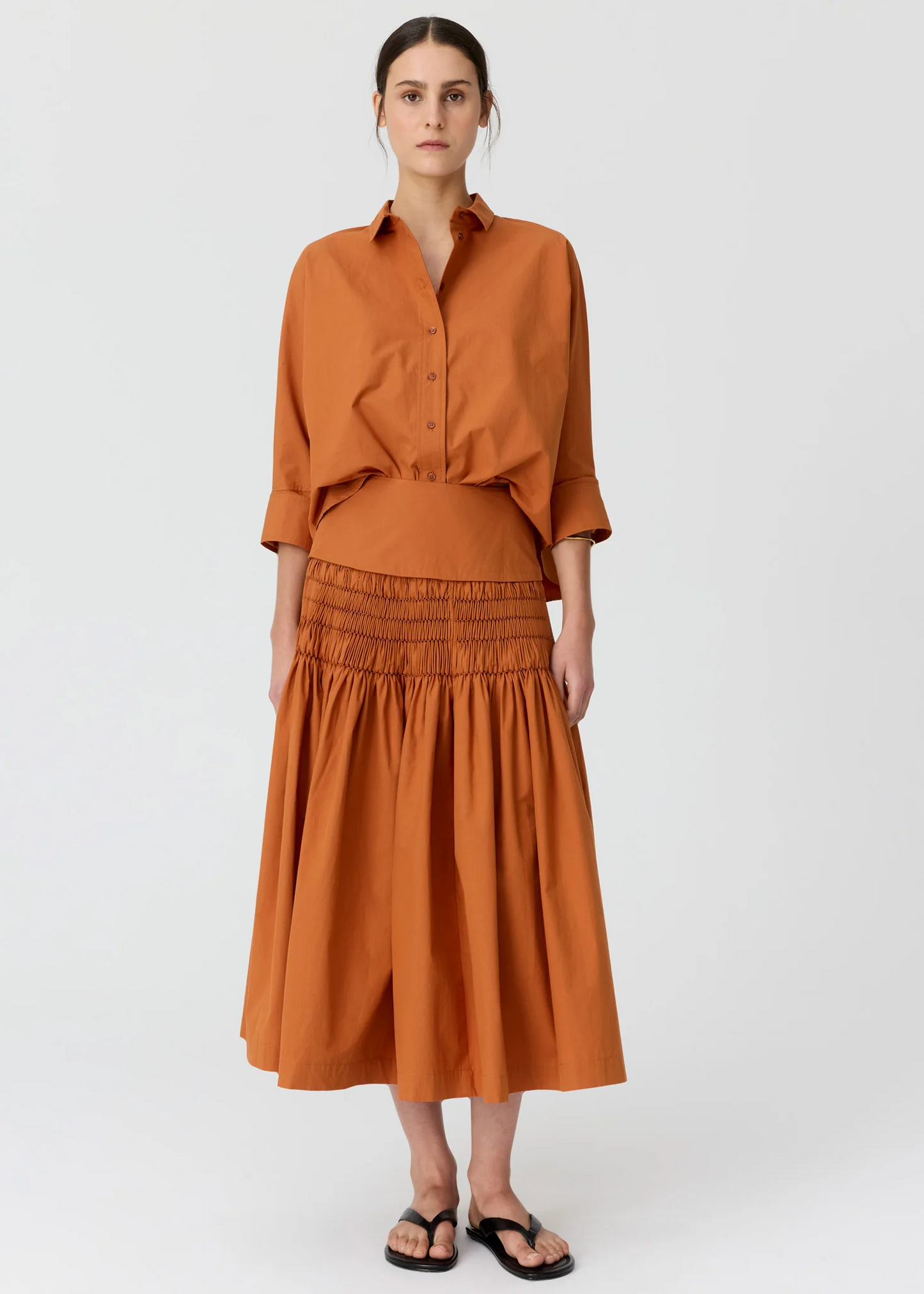 POL Elina Smocked Skirt - Amber