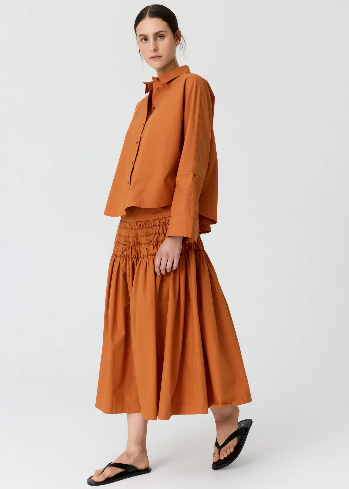 POL Elina Smocked Skirt - Amber