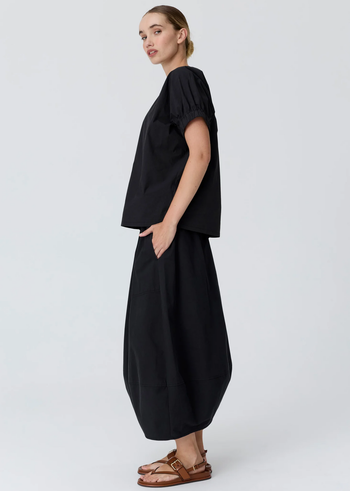 POL Ivy Cornelli Embroidered Top - Black/Chalk