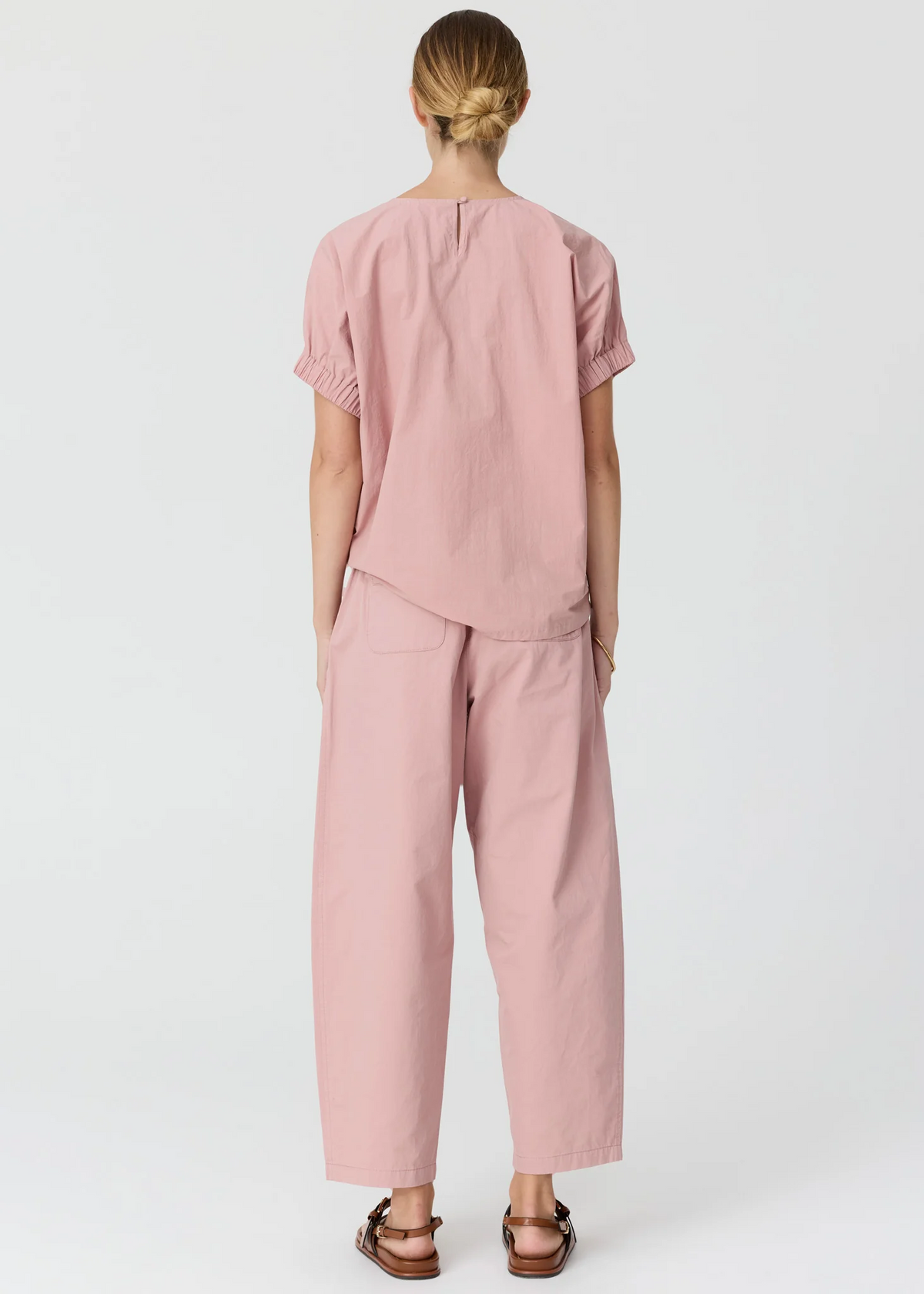 POL Ivy Cornelli Embroidered Top - Pink/Chalk