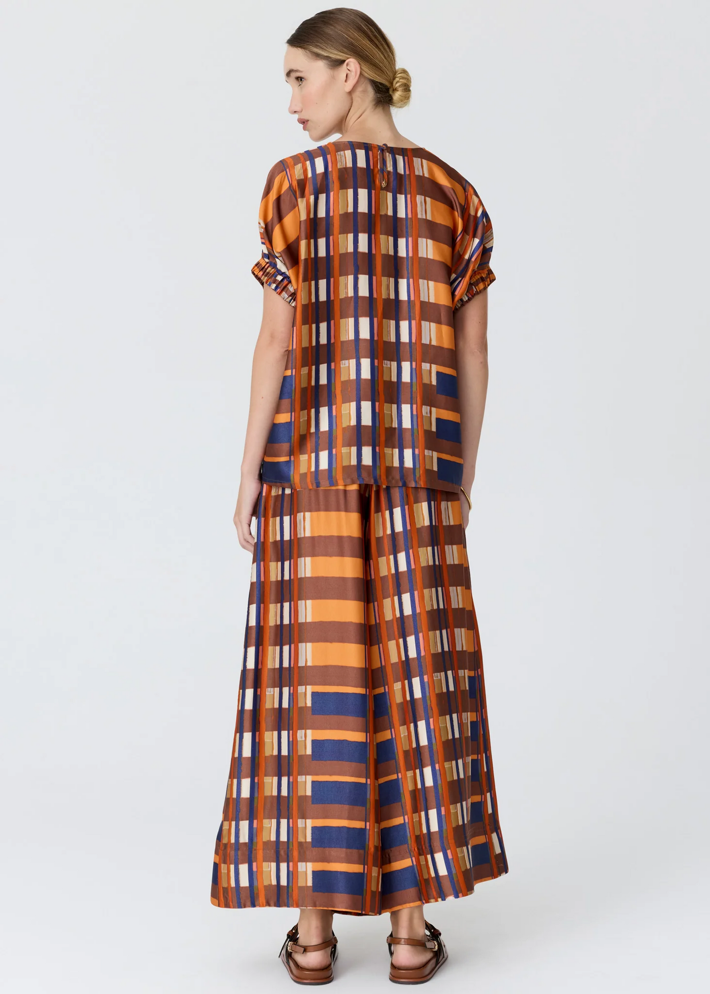POL Lattice Pant - Amber Check
