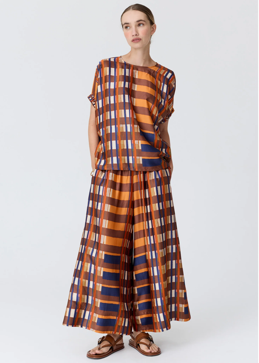 POL Lattice Pant - Amber Check