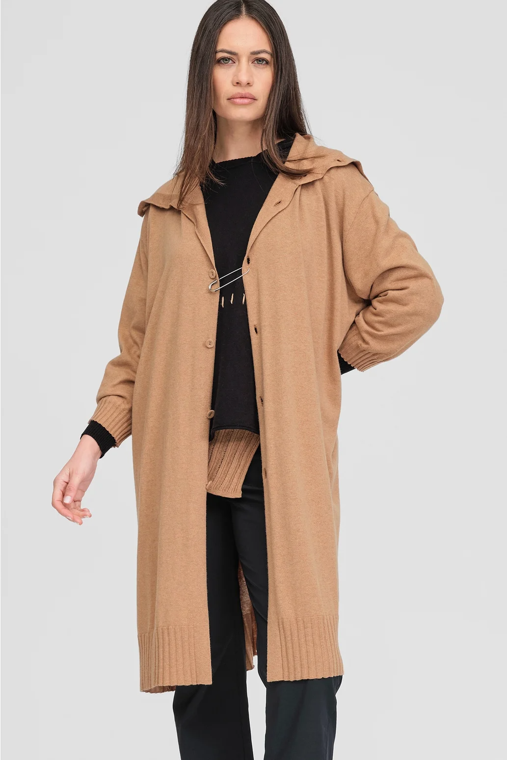 Taylor Pinned Coat - Toffee