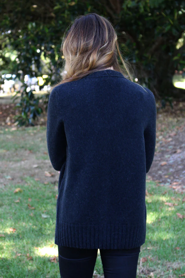 Lothlorian Alpaca Plain Cardigan - Slate