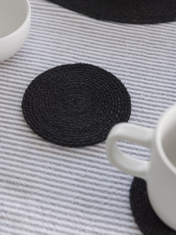 Citta Woven Coaster S/4 - Black