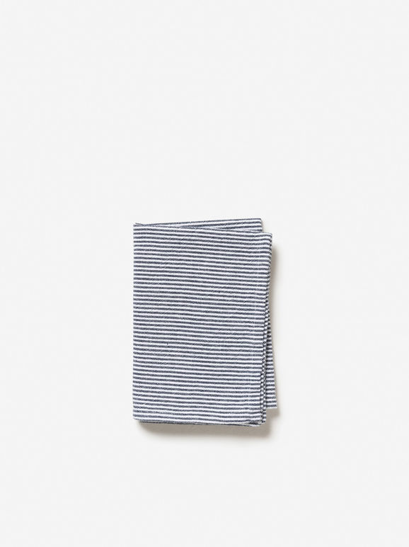 Citta Stripe Washed Cotton Tea Towel - Navy