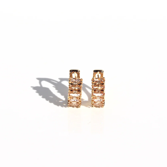 Queen Of The Foxes Earrings Huggies - Citrine