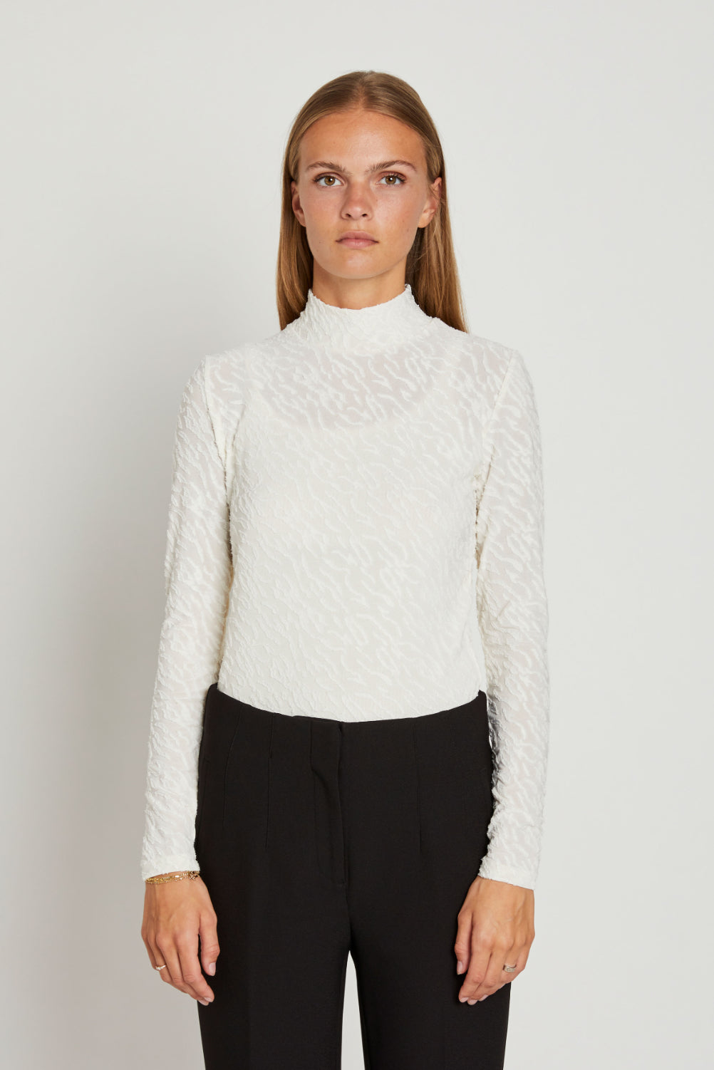 Rue de Femme Roll Neck Blouse - Off White