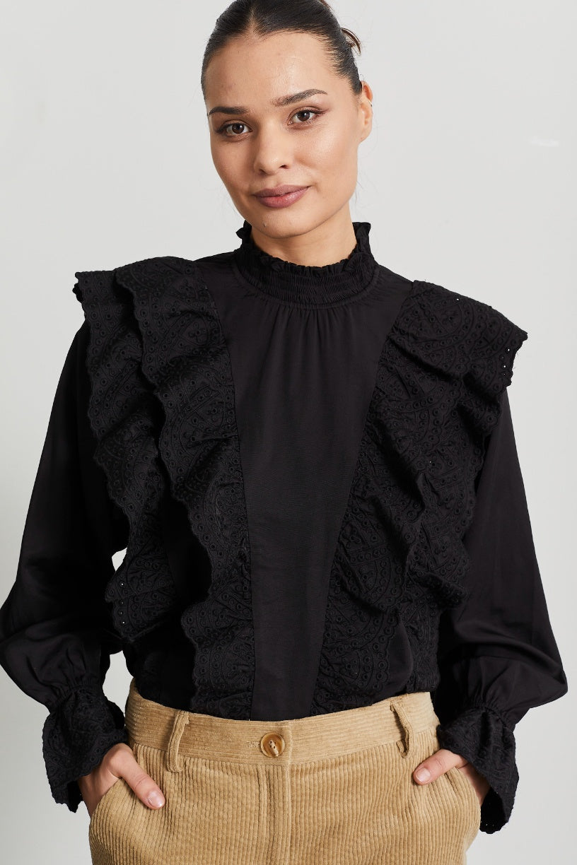 Rue de Femme Sandra Blouse - Black