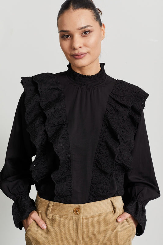 Rue de Femme Sandra Blouse - Black