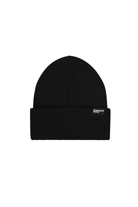 Standard Issue Merino Rib Beanie - Black