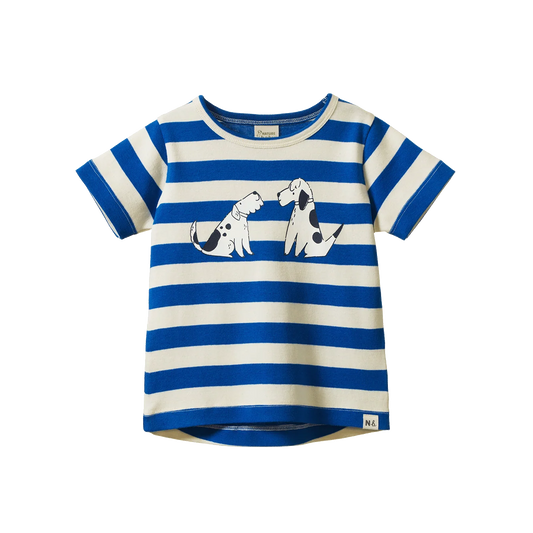 Nature Baby River Tee - Dog Walk Blue Print