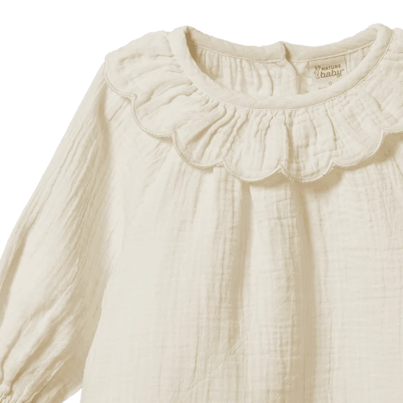 Nature Baby Ruffle Cameron Blouse - Natural