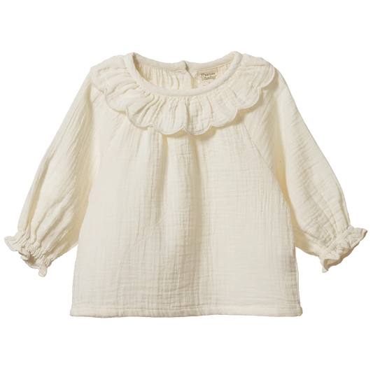 Nature Baby Ruffle Cameron Blouse - Natural